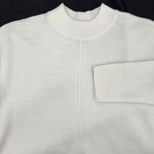 Talbots Pure Merino Wool Mock Neck Sweater Womens Small Cream Classic Capsule